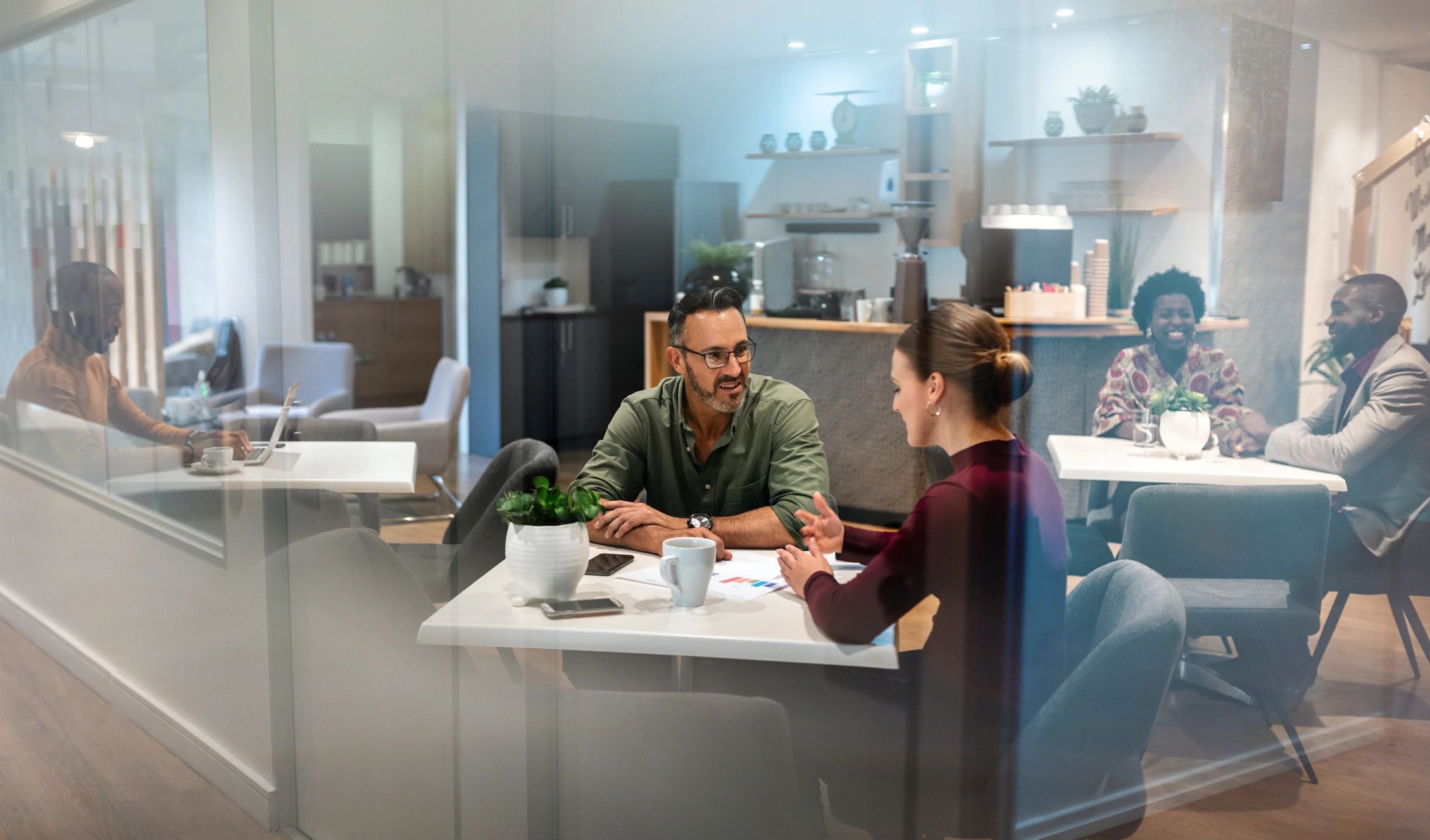 Professional business interview and consultation setting