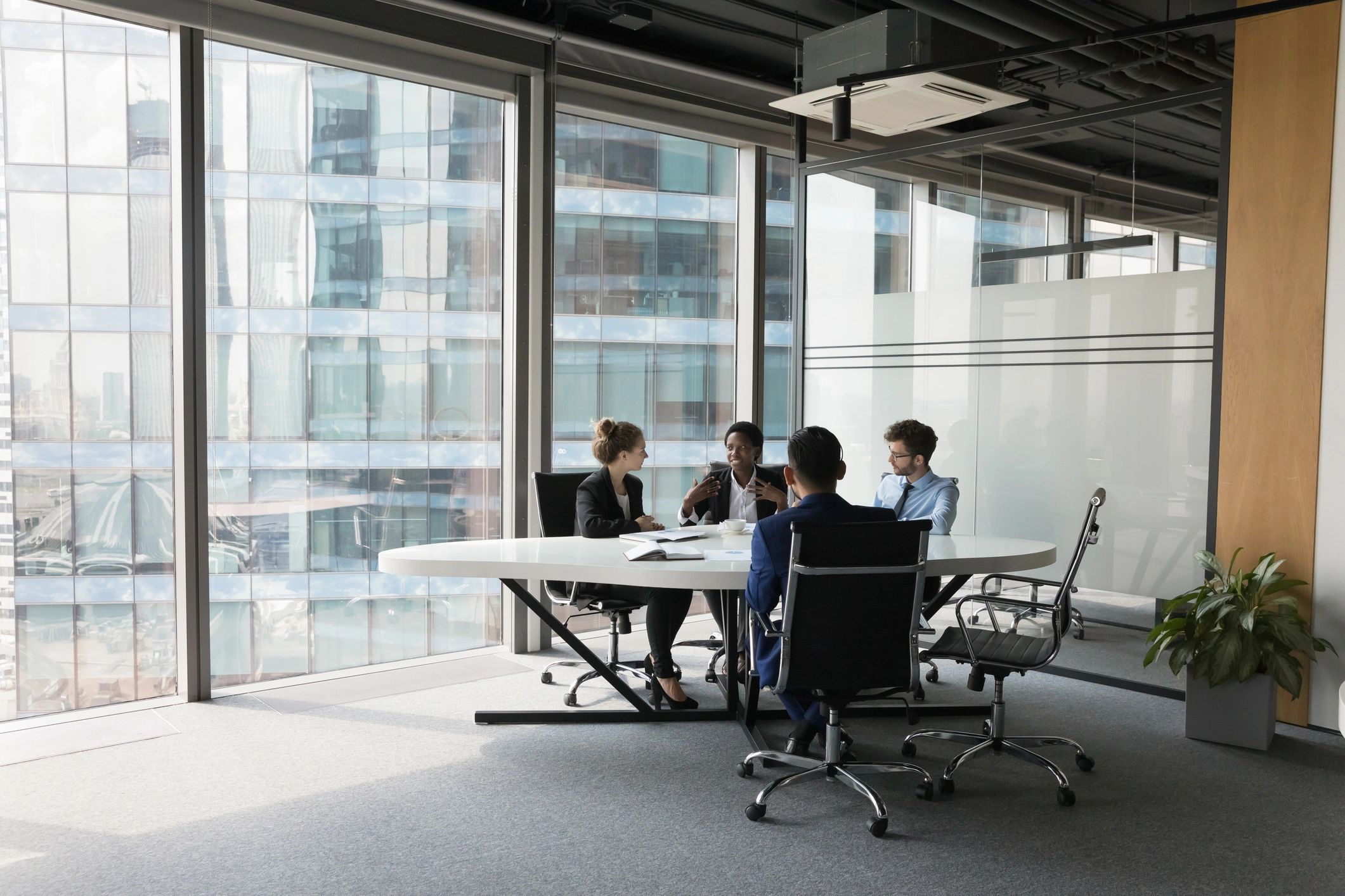 Business team in a modern meeting room