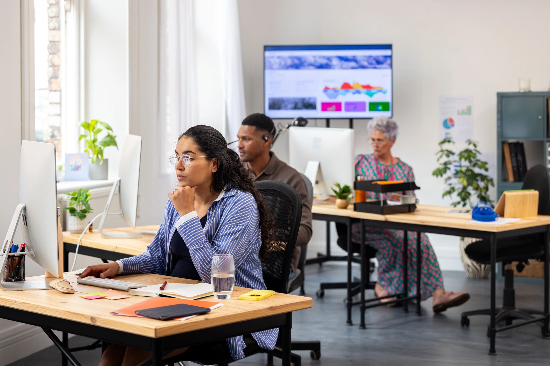 Team member in modern workplace